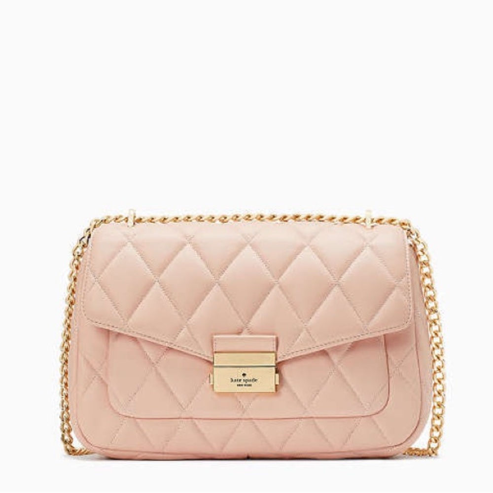 kate spade NWT! $499 MSRP Carey Medium Flap Shoulder Bag in Conch Pink